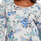 Karen Scott Floral-Print 3/4-Sleeve Top Smoke  Gray Size S/M