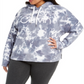 Calvin Klein Women's  Plus Size Tie-Dyed Active Hood Steel Combo 3X