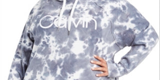 Calvin Klein Women's  Plus Size Tie-Dyed Active Hood Steel Combo 3X