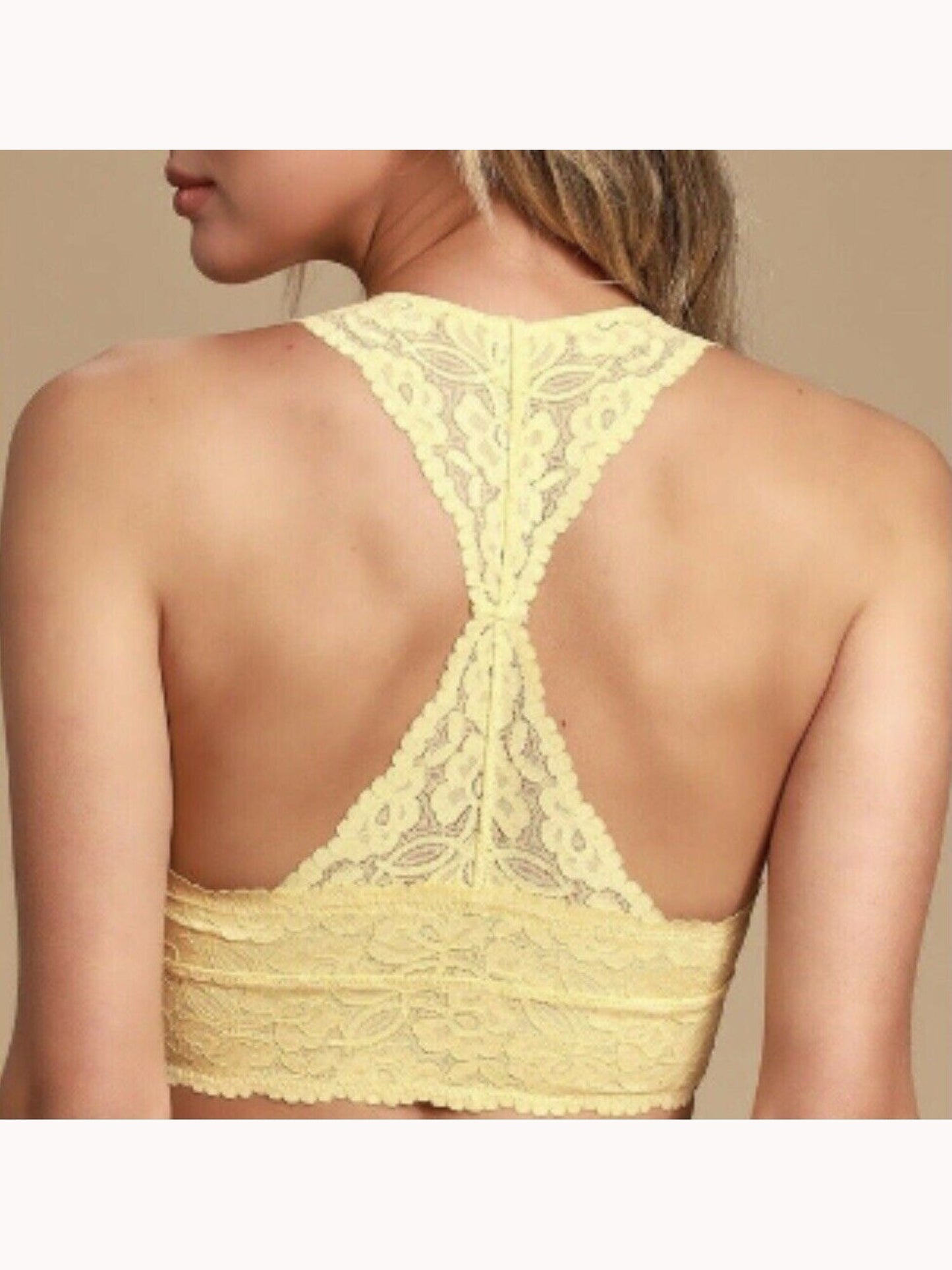 Free People Women's Intimates  Floral Everyday Bras Yellow Size Large