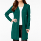 JM Collection Women's  Lace-up-Sleeve Cardigan  Gift Green Size XS
