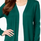 JM Collection Women's  Lace-up-Sleeve Cardigan  Gift Green Size XS