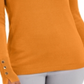 JM Collection Women's Button-Cuff Crewneck Sweater  Orange Size Large