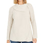 Style & Co Women's Pointelle Envelope Neck Sweater Beige Size Petite XL