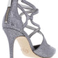 Michael Kors Women's Catia Dress Heels Glitter Pointed Toe Silver/Gun Size 6