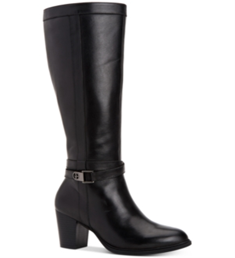 Giani Bernini Women's Almond Toe Knee High Fashion Boots Black Size 7 M