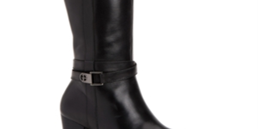 Giani Bernini Women's Almond Toe Knee High Fashion Boots Black Size 7 M