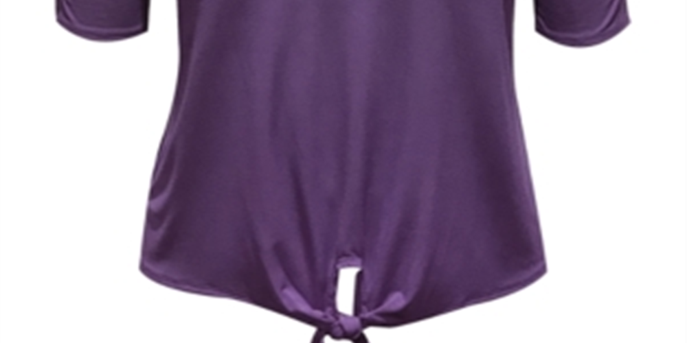 JM Collection Women's Tie-Front Top  Purple Size Large