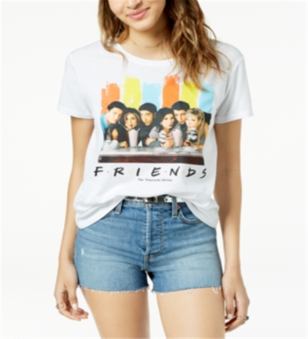 Hybrid Juniors' Friends Graphic T-Shirt Gray Size XL