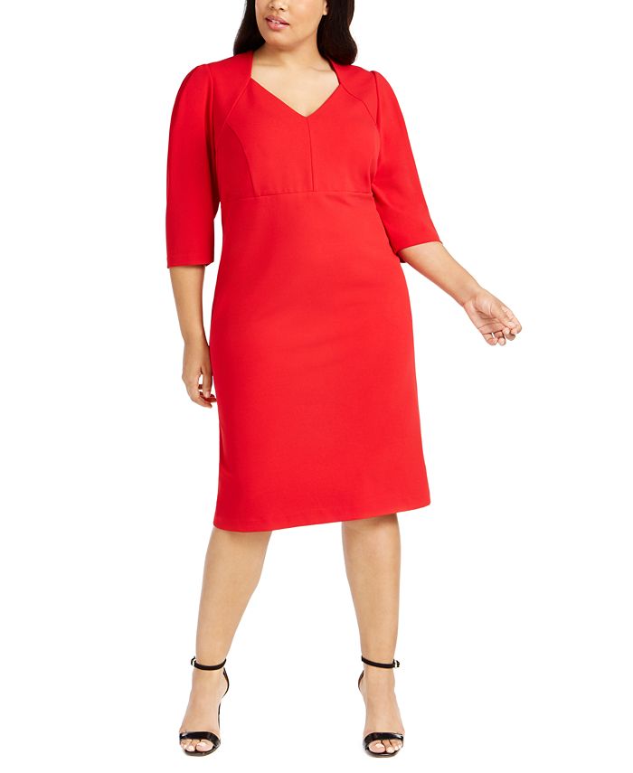 Calvin Klein Plus New V-Neck Sheath Dress Choose Red Size 20W