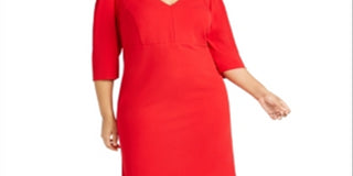 Calvin Klein Plus New V-Neck Sheath Dress Choose Red Size 20W