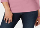 Karen Scott Women's  Henley Top  Mellow Rose Pink Size Medium