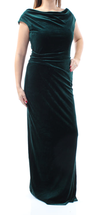 Vince Camuto Women's Velvet Cutout-Back Gown Green Size 8
