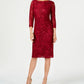 Jessica Howard Women's Petite Lace Sheath Dress Wine Size 10P