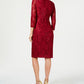 Jessica Howard Women's Petite Lace Sheath Dress Wine Size 10P