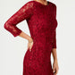 Jessica Howard Women's Petite Lace Sheath Dress Wine Size 10P