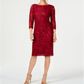 Jessica Howard Women's Petite Lace Sheath Dress Wine Size 10P