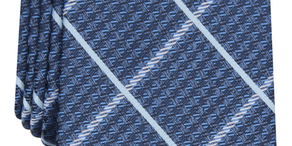 Perry Ellis Men's Ramsey Geo Grid Tie Blue One Size