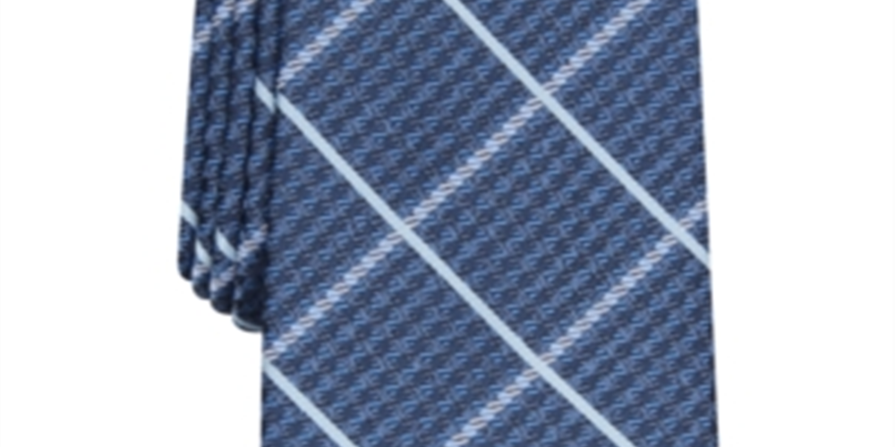 Perry Ellis Men's Ramsey Geo Grid Tie Blue One Size