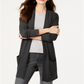 Style & Co Women's Waffle Thermal Long Cardigan Grey Size Petite M