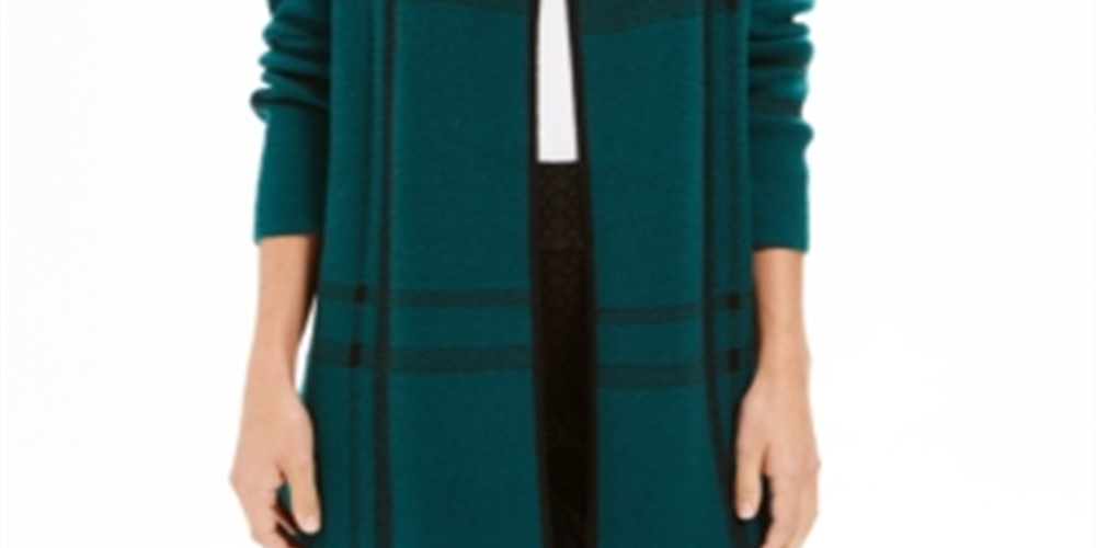 Charter Club Women's Petite Open-Front Cardigan  Balsam Green Size Petite M