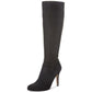 INC International Concepts Women's Taisa Fabric Pointed Toe Knee High Fashion Boots Black Size 7 M