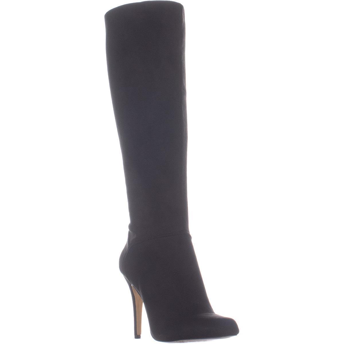 INC International Concepts Women's Taisa Fabric Pointed Toe Knee High Fashion Boots Black Size 7 M