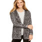 Style & Co Women's  Marled Eyelash-Knit Cardigan  Black Combo  Size XL
