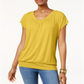 JM Collection Women's Blouson T-Shirt Yellow Size Medium