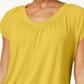 JM Collection Women's Blouson T-Shirt Yellow Size Medium