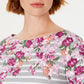 Karen Scott Women's Three Quarter Sleeve Printed Top Gray Size Large