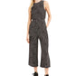 Michael Kors Women's Chain Print Belted Jumpsuit Black Size 12