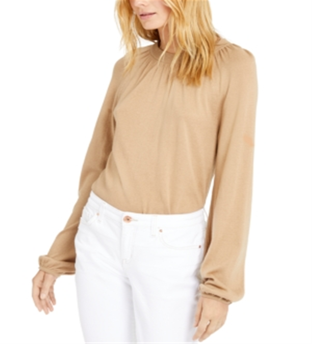 INC International Concepts Women's Balloon Sleeve Sweater Tan Size XS