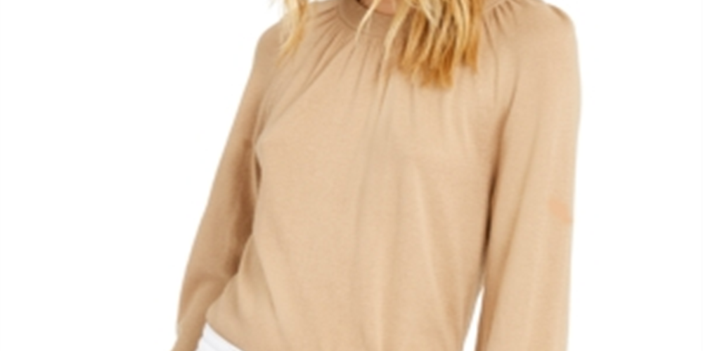 INC International Concepts Women's Balloon Sleeve Sweater Tan Size XS
