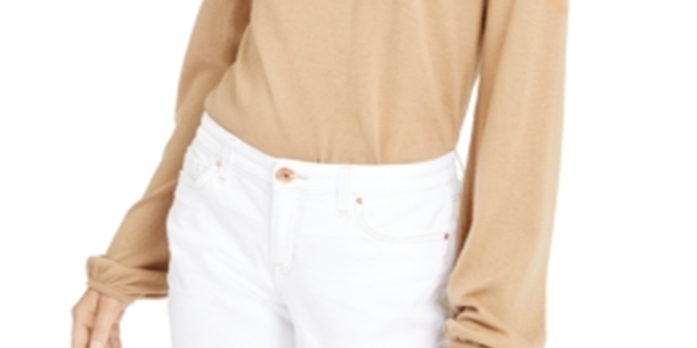 INC International Concepts Women's Balloon Sleeve Sweater Tan Size XS