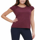Tommy Hilfiger Women's Printed Ruched Sleeve Top Red Size X-Large