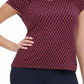 Tommy Hilfiger Women's Printed Ruched Sleeve Top Red Size X-Large