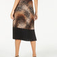 Alfani Women's Printed Pleated MIDI Skirt Black Size Petite M