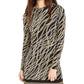 Michael Kors Women's Printed Long Sleeve Sheath Dress Black Size Small