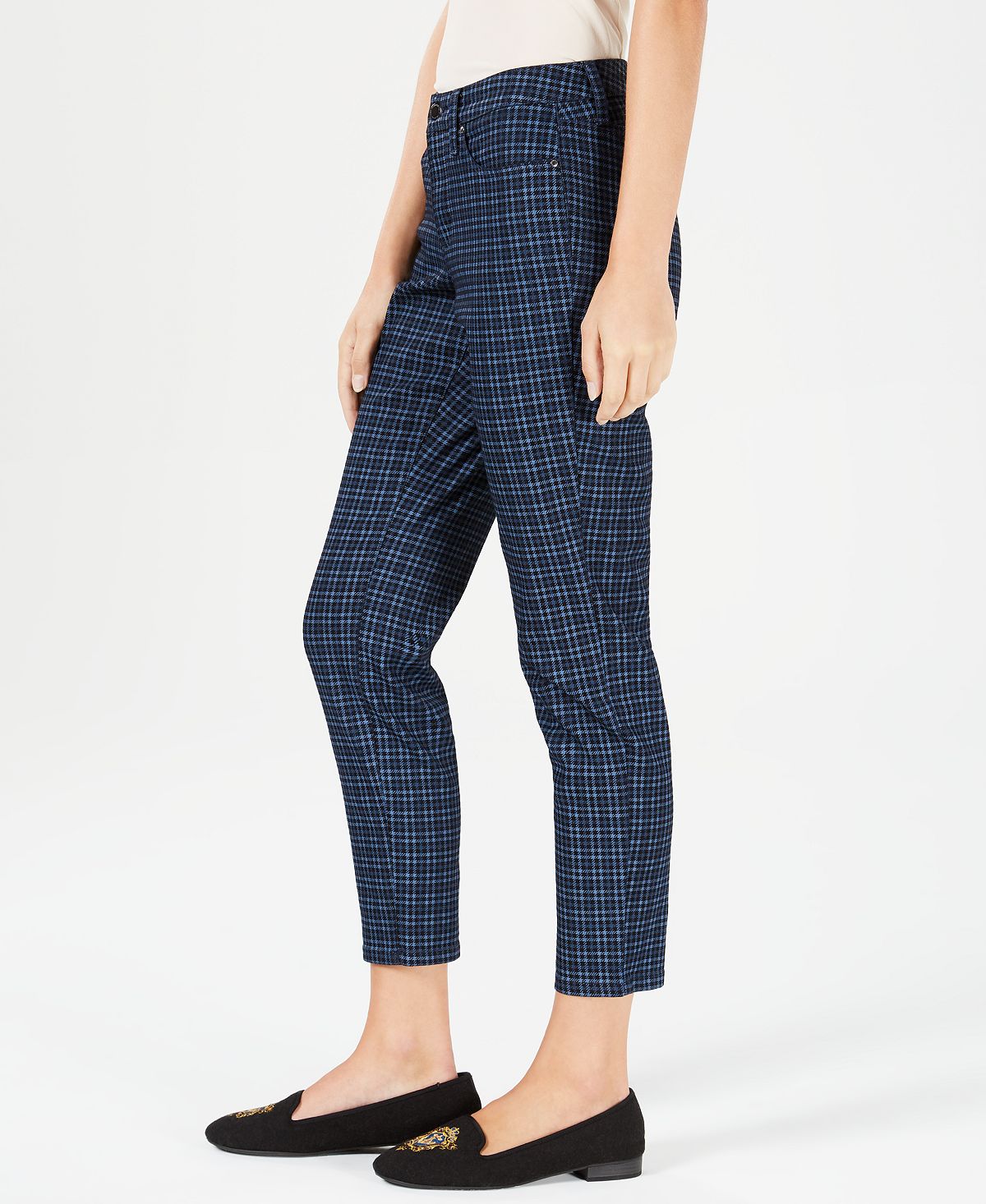 Charter Club Women's Bristol Printed Ankle Jeans Blue Size 6