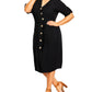 City Chic Women's Plus V Neck Casual MIDI Dress Black Size 18W