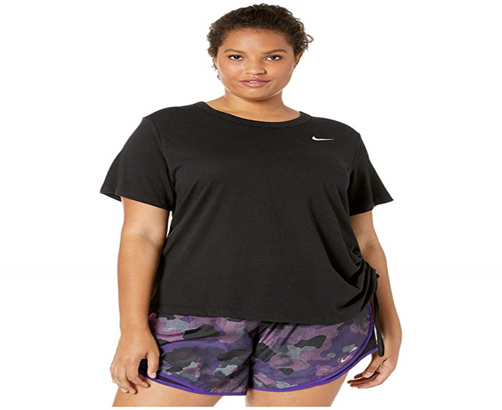 Nike Women's Plus Miler Short Sleeve Running Top Black Size 2X