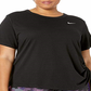 Nike Women's Plus Miler Short Sleeve Running Top Black Size 2X