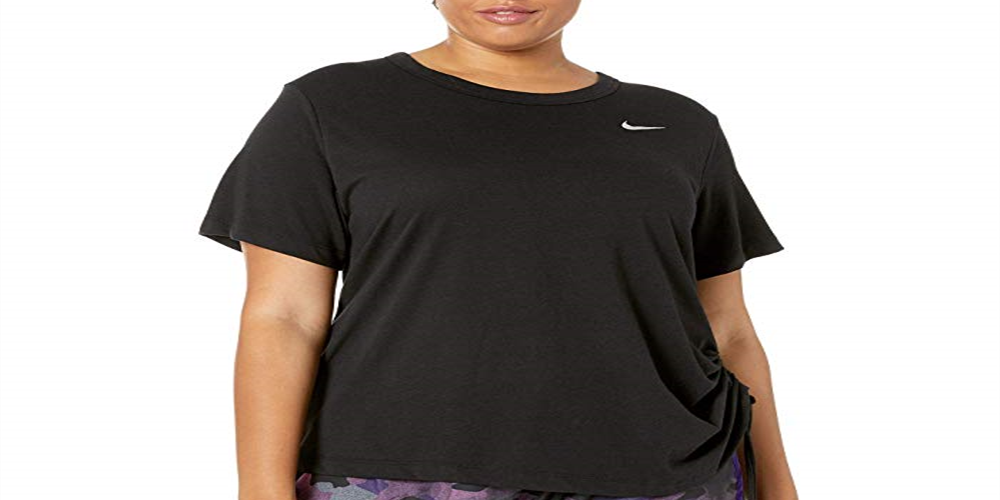 Nike Women's Plus Miler Short Sleeve Running Top Black Size 2X