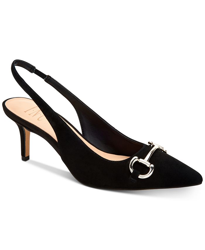 INC International Concepts Women's Carynn Pointed Toe Kitten Heels Black Size 9.5 M