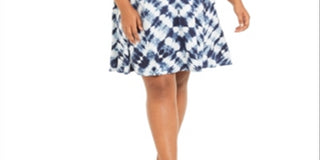 Style & Co Women's Plus Cold Shoulder Dress Blue Size 1X