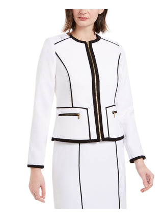 Calvin Klein Women's Wear to Work Zip up Jacket White Size 6 Petite