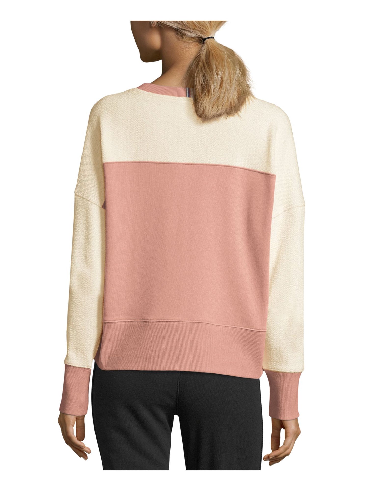 Champion Women's Heritage Cotton Mixed Texture Sweatshirt Pink