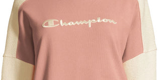 Champion Women's Heritage Cotton Mixed Texture Sweatshirt Pink