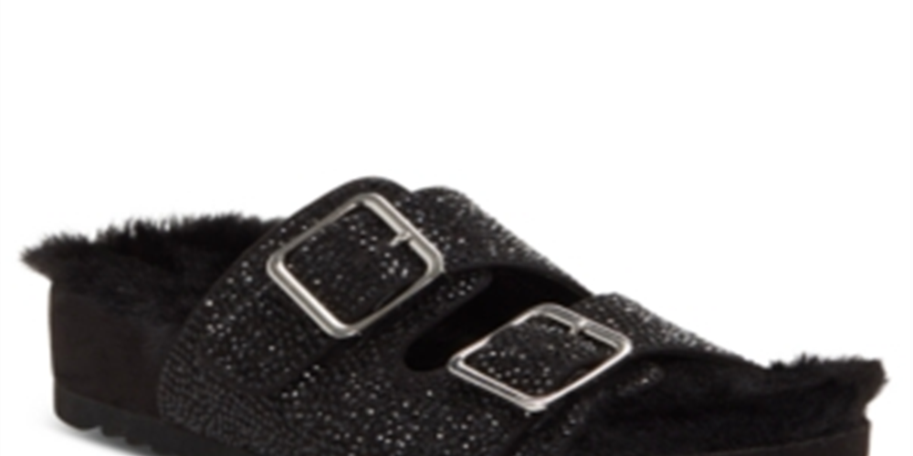 INC International Concepts Women's Fabric Open Toe Casual Shoe Black Size 6.5